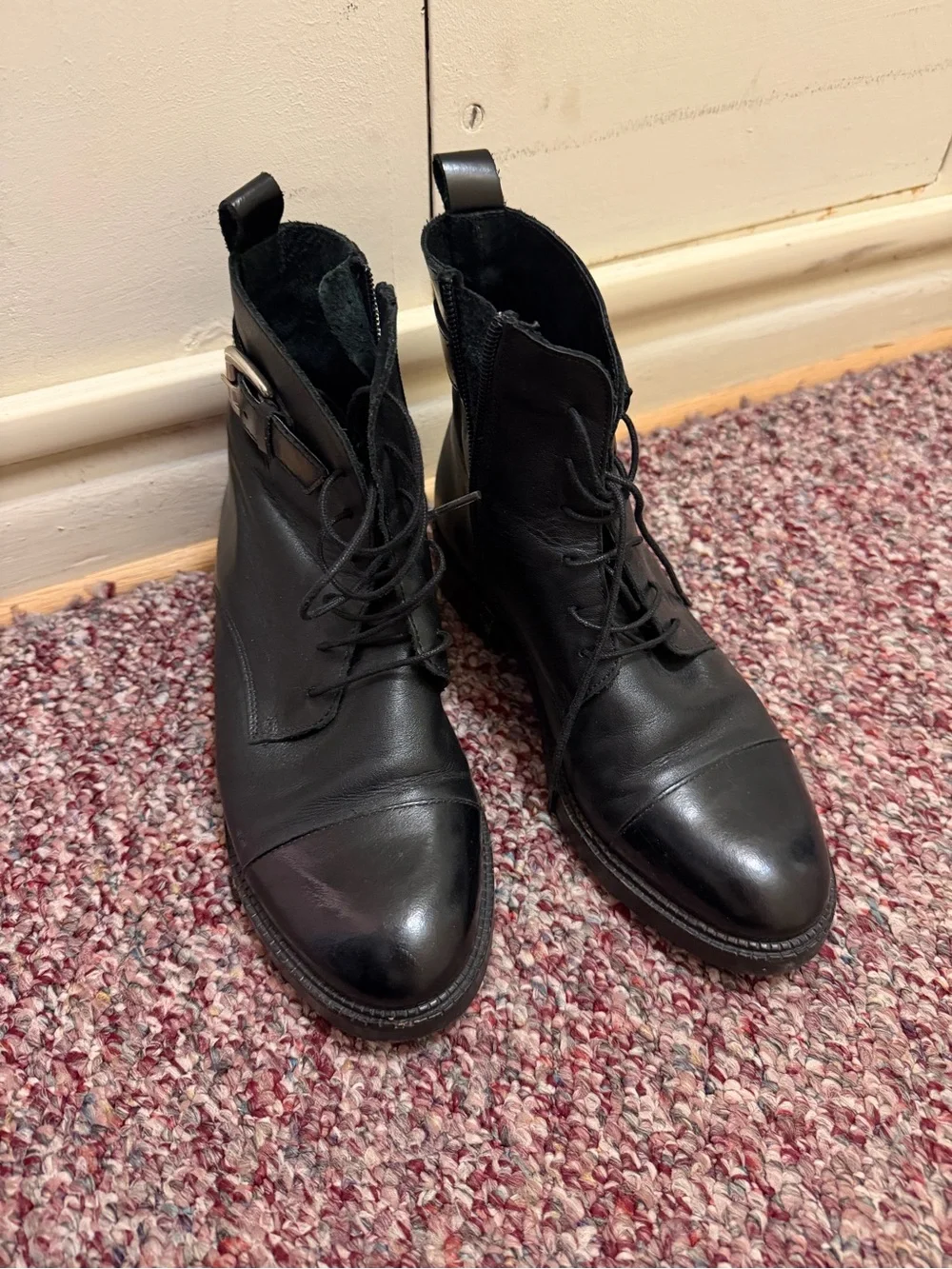Jonak Black Leather Lace-Up Men’s Ankle Boots